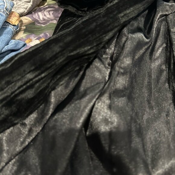 Guess Jeans Glamour Black Crushed Velvet Duster Trench Coat - Picture 15 of 15